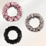 Mini silk hair scrunchie set (3 pcs) - Image 4