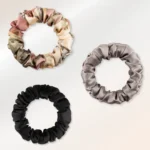Mini silk hair scrunchie set (3 pcs) - Image 5