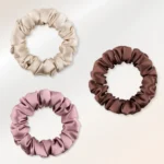 Mini silk hair scrunchie set (3 pcs) - Image 7